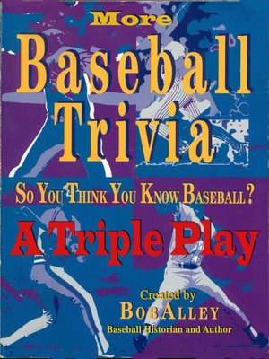 cover image of More Baseball Trivia: A Triple Play